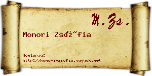 Monori Zsófia névjegykártya