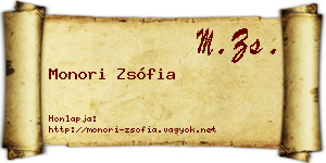 Monori Zsófia névjegykártya